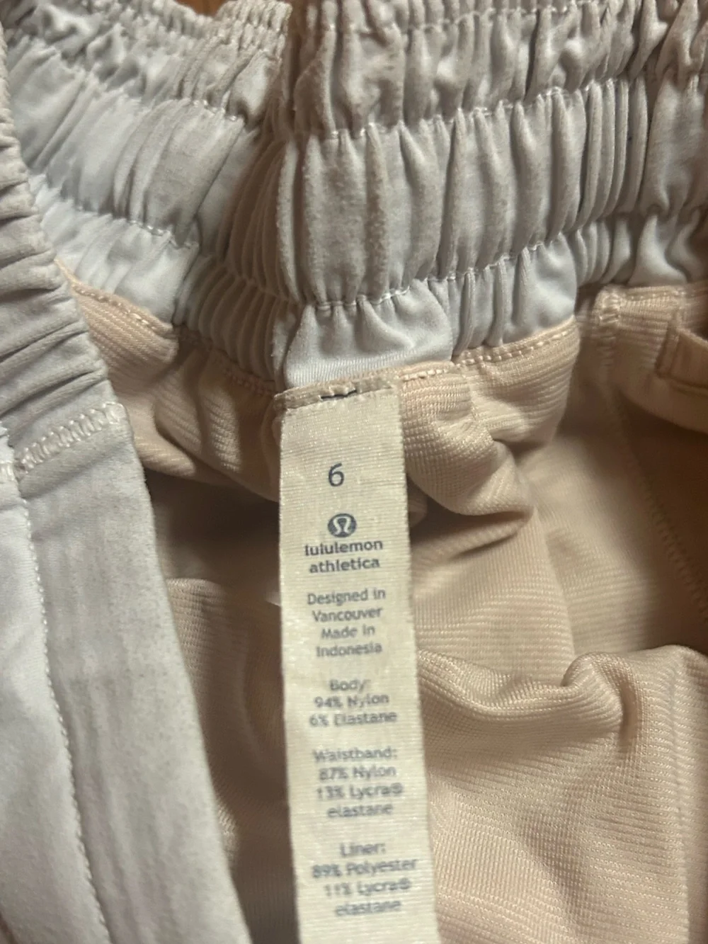 lululemon athletica Women's Cream Athletic Running Shorts